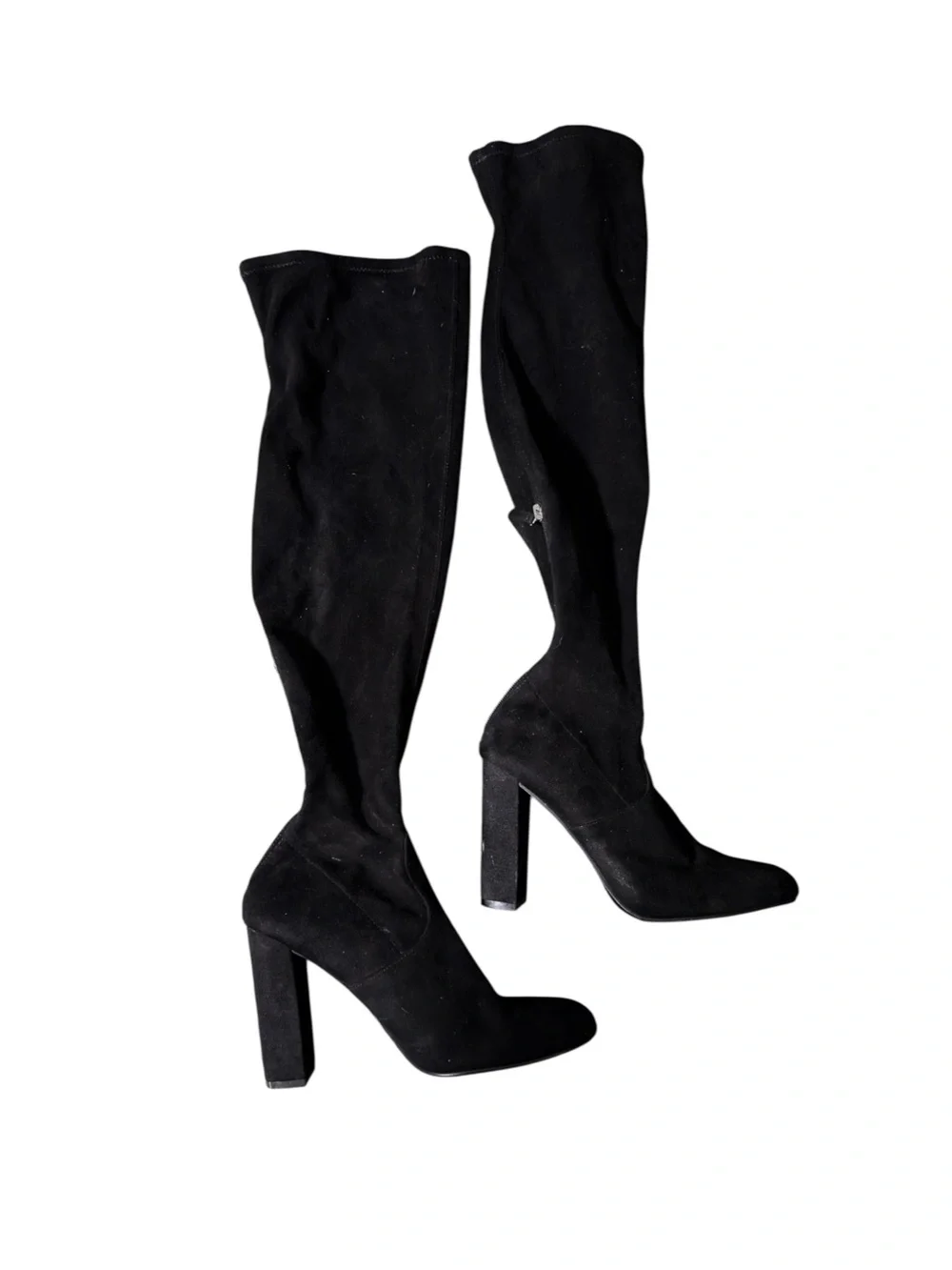 Steve Madden Black Over-the-Knee Stretch Boots Block Heel Women’s Size 8.5